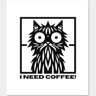This Cat Needs Coffee Posters and Art